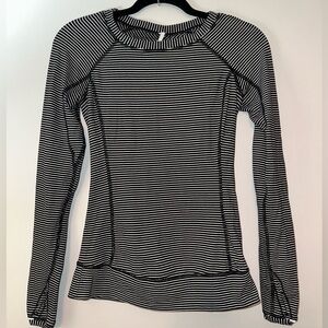 Lululemon Race Your Pace Long Sleeve
Stripe Heathered Angel WHITE BLACK SZ 4